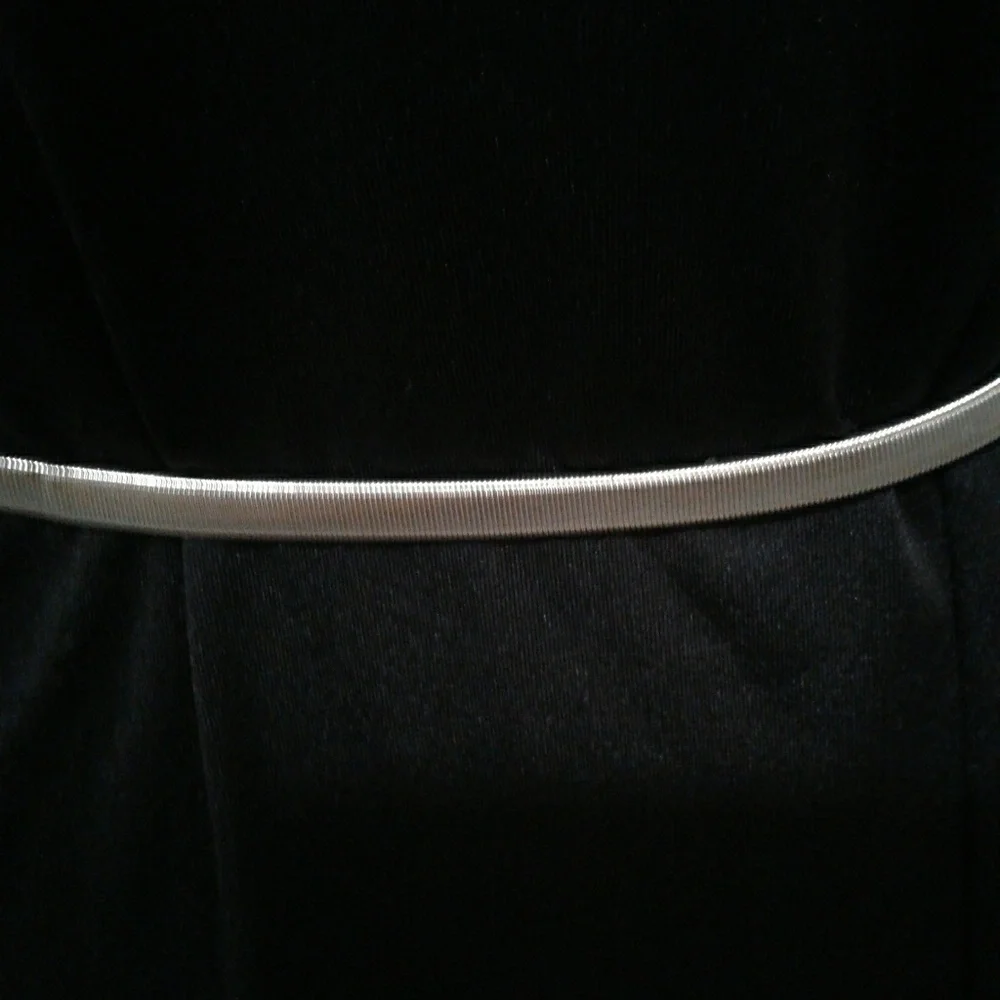 Silver Leaf Detail Women's Metal Waist Belt